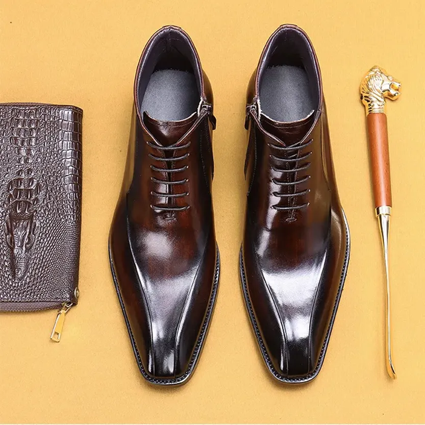 Funki Buys | Boots | Men's Genuine Leather Chelsea Ankle Boot