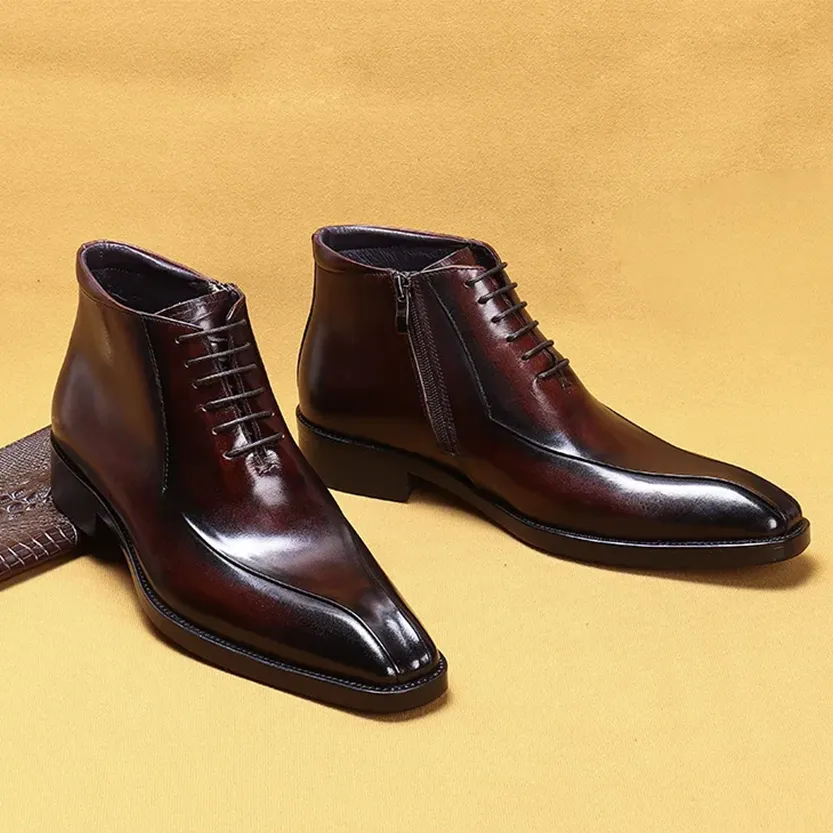 Funki Buys | Boots | Men's Genuine Leather Chelsea Ankle Boot