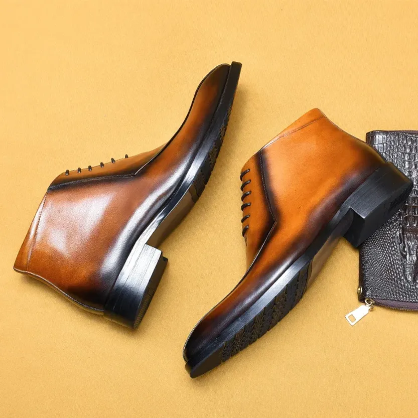 Funki Buys | Boots | Men's Genuine Leather Chelsea Ankle Boot