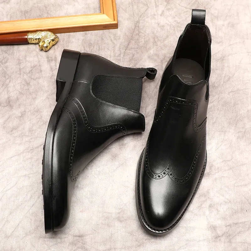 Funki Buys | Boots | Men's Leather Formal Dress Ankle Boots
