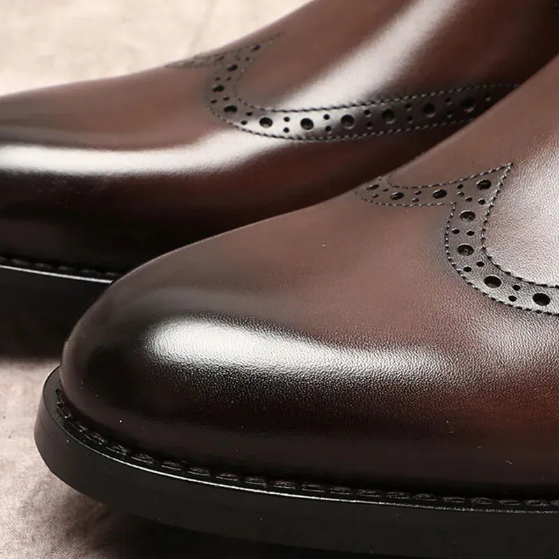 Funki Buys | Boots | Men's Leather Formal Dress Ankle Boots