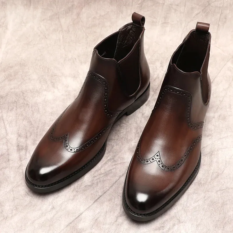 Funki Buys | Boots | Men's Leather Formal Dress Ankle Boots
