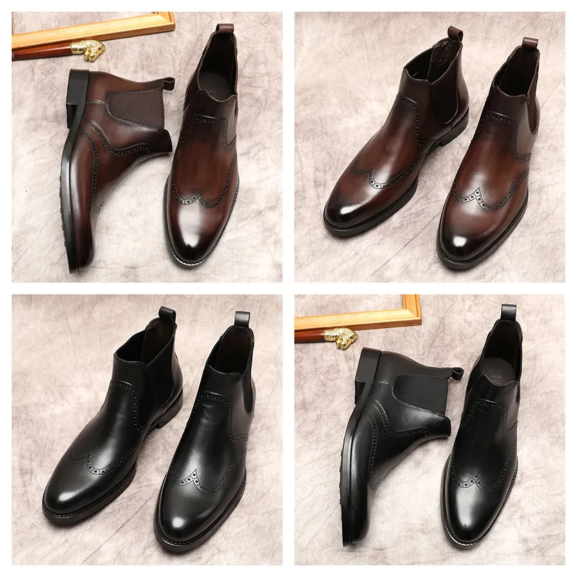 Funki Buys | Boots | Men's Leather Formal Dress Ankle Boots