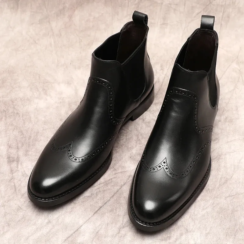 Funki Buys | Boots | Men's Leather Formal Dress Ankle Boots