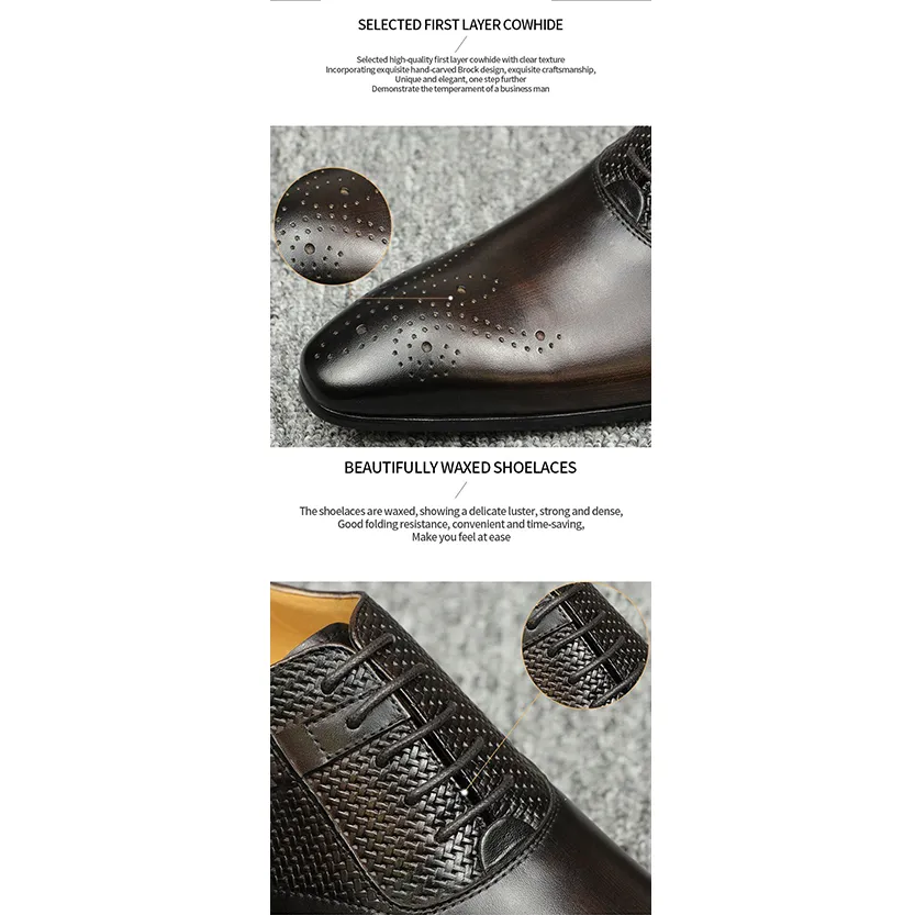 Funki Buys | Shoes | Men's Luxury Leather Brogue Dress Shoe