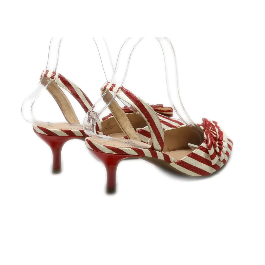 Impo Kitten Heels Fabric Red Colour For Women