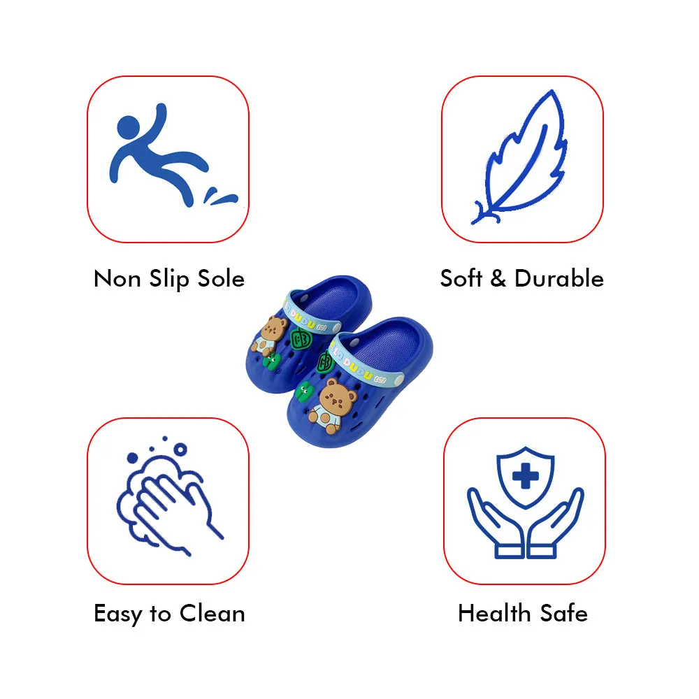 Little Surprise Box Dark Blue & Light Blue Big Bear Slip On Clogs ,Summer/Monsoon/ Beach Footwear For Toddlers And Kids, Unisex.