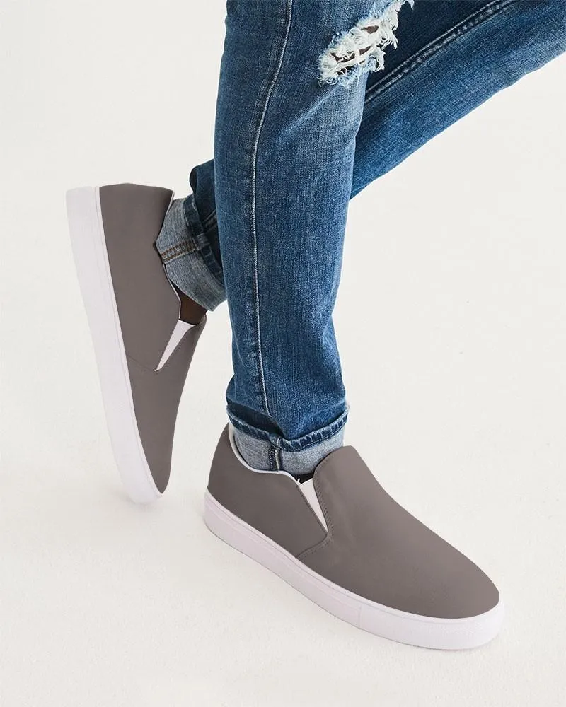Medium Dark Brown Slip-On Canvas Sneakers | Men's | Medium Dark Pale Brown | C60M60Y60K0
