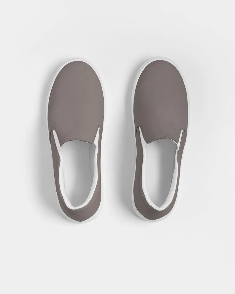 Medium Dark Brown Slip-On Canvas Sneakers | Men's | Medium Dark Pale Brown | C60M60Y60K0