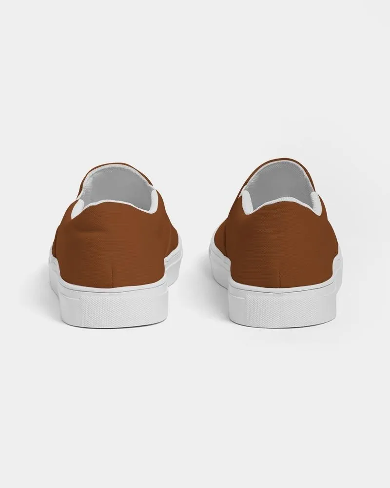 Medium Dark Orange Slip-On Canvas Sneakers | Women's | Medium Dark Pure Orange | C0M75Y100K60