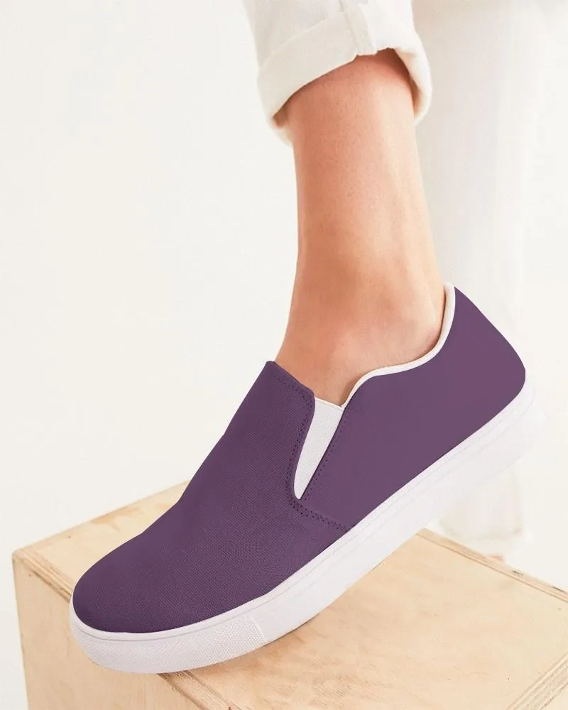 Medium Dark Purple Slip-On Canvas Sneakers | Women's | Medium Dark Pastel Purple | C30M60Y0K60