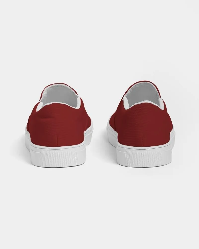 Medium Dark Red Slip-On Canvas Sneakers | Women's | Medium Dark Pure Red | C0M100Y100K60