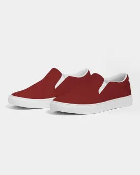Medium Dark Red Slip-On Canvas Sneakers | Women's | Medium Dark Pure Red | C0M100Y100K60