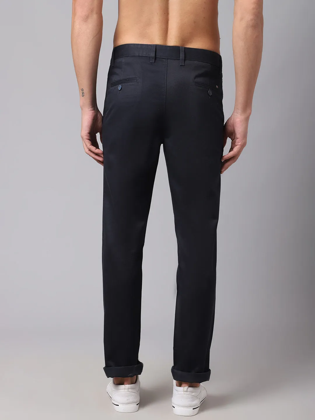 Men Navy Blue Trouser