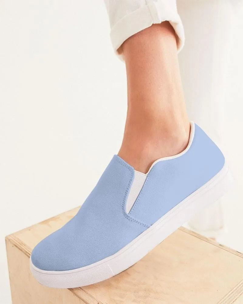 Pale Pastel Blue Slip-On Canvas Sneakers | Women's | Bright Pale Pastel Blue | C30M15Y0K0