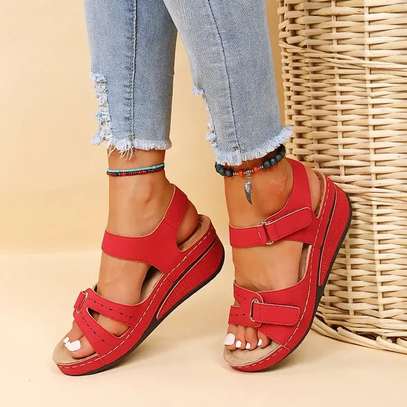 PU Chunky Platform Walking Sandaler fr kvinnor