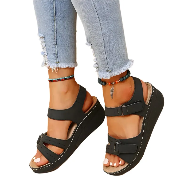 PU Chunky Platform Walking Sandaler fr kvinnor