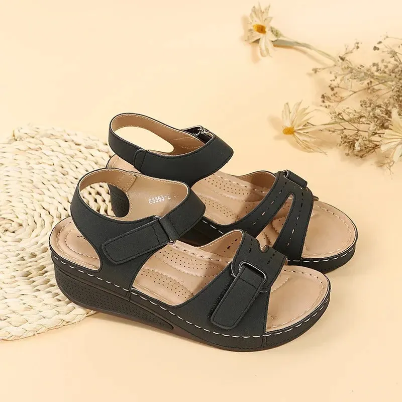 PU Chunky Platform Walking Sandaler fr kvinnor