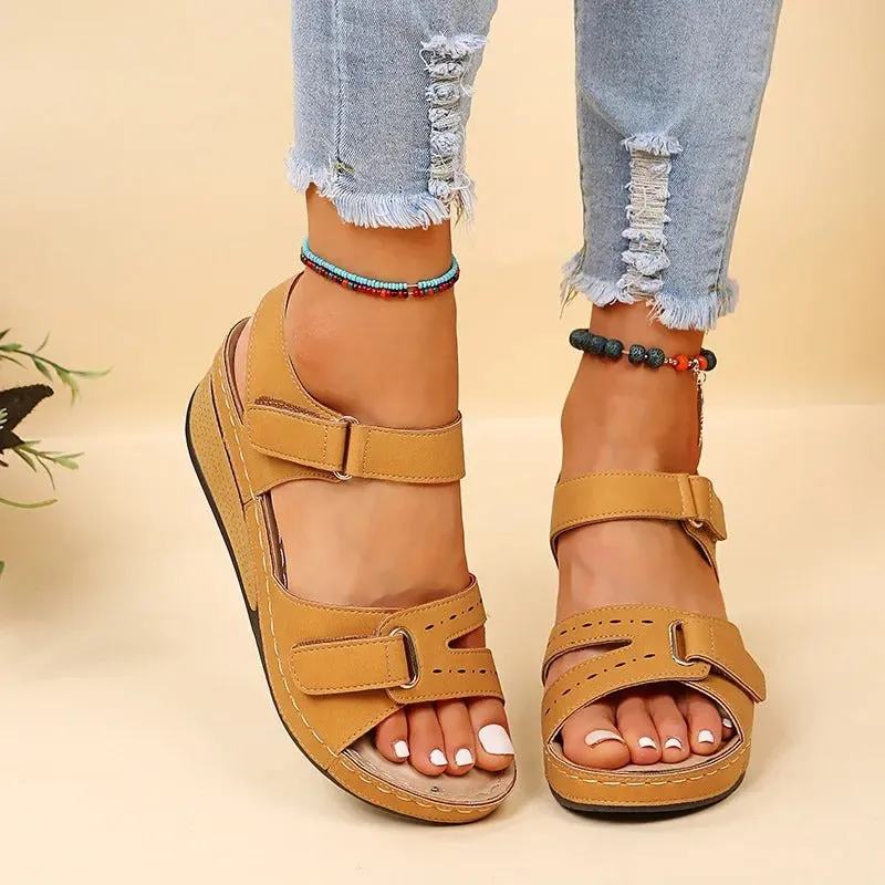 PU Chunky Platform Walking Sandaler fr kvinnor