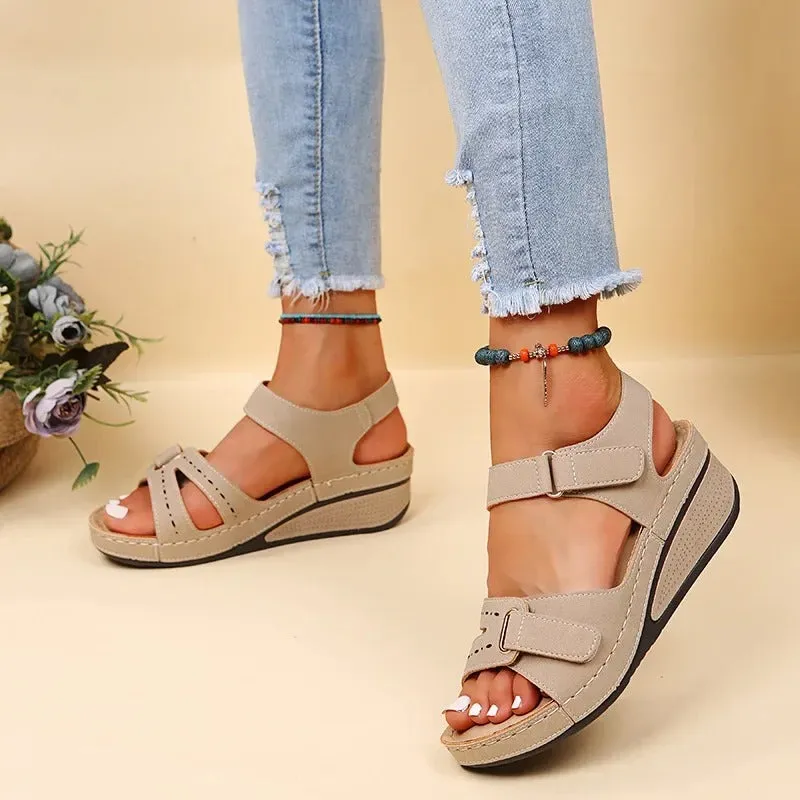 PU Chunky Platform Walking Sandaler fr kvinnor