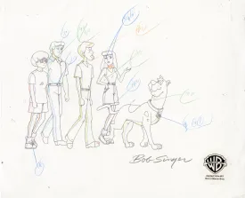 Scooby-Doo and the Alien Invaders Original Production Drawing Signed by Bob Singer: Mystery Gang