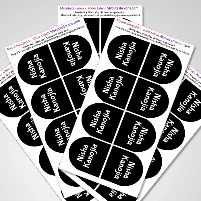 Shoe Labels Pack - Solid Black