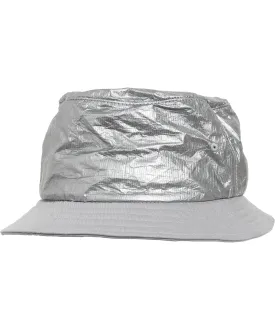 Silver - Crinkled paper bucket hat (5003CP)