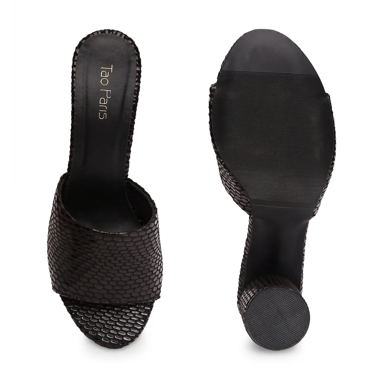 Tao Paris Meg 10002-01 Patterned Black Heels