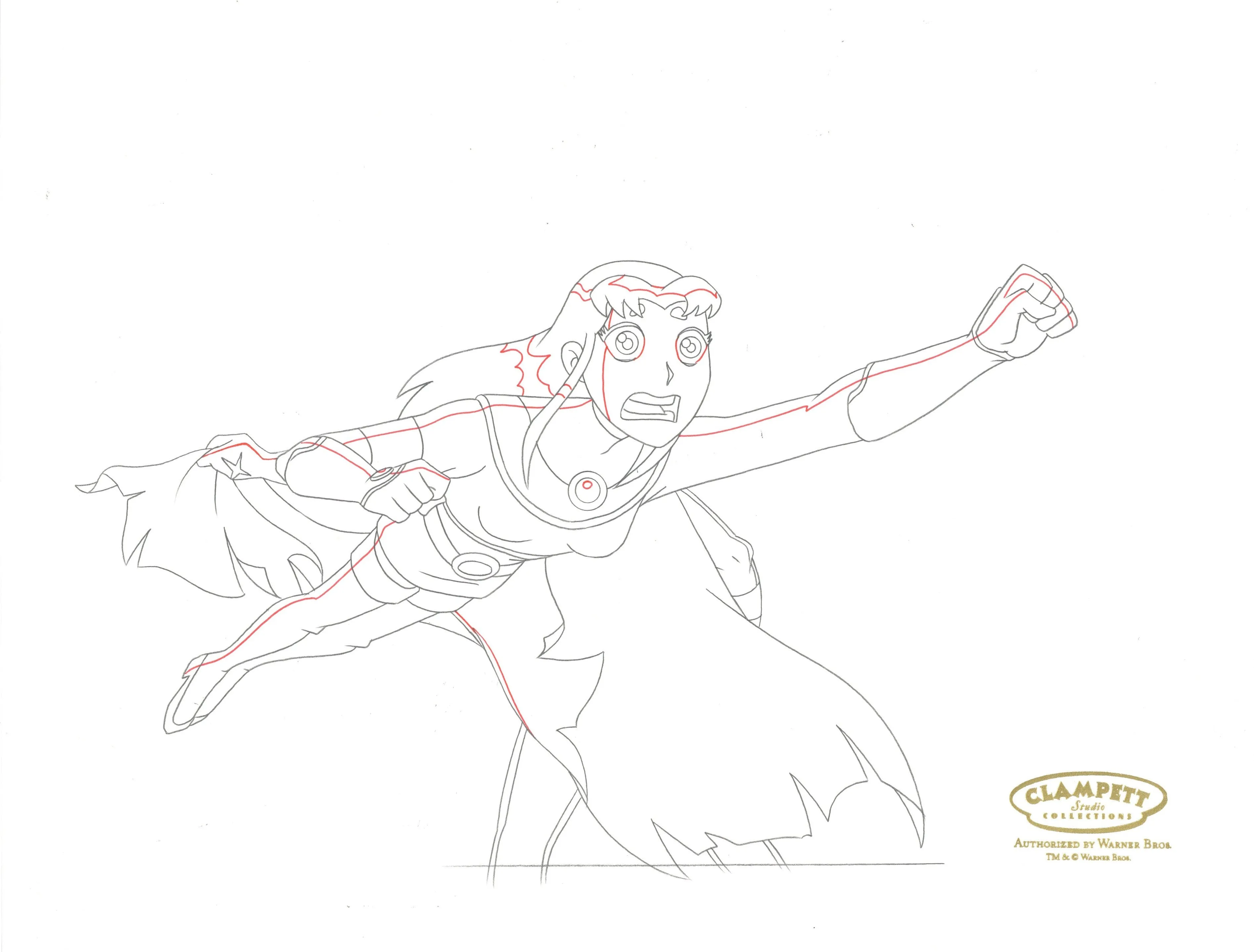 Teen Titans Original Production Drawing: Starfire, Red X