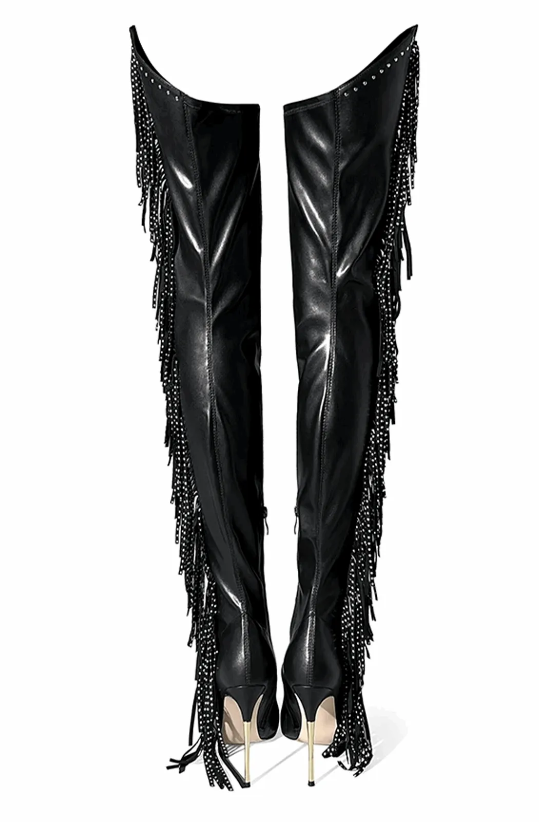 Western over the knee boots with fringes